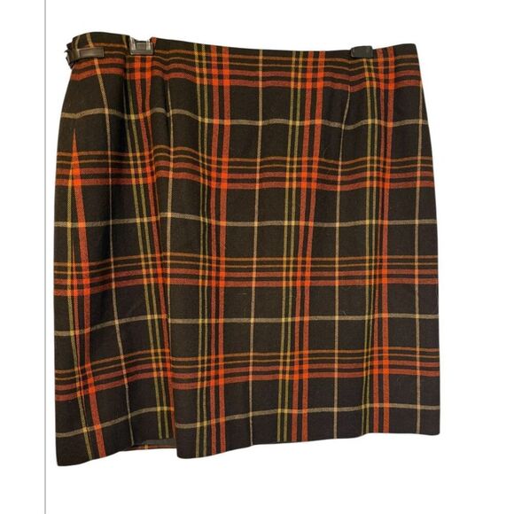 Josephine Chaus Women’s Wool Blend Plaid Wrap Skirt Sz. 12. Schoolgirl Academic - Picture 2 of 5